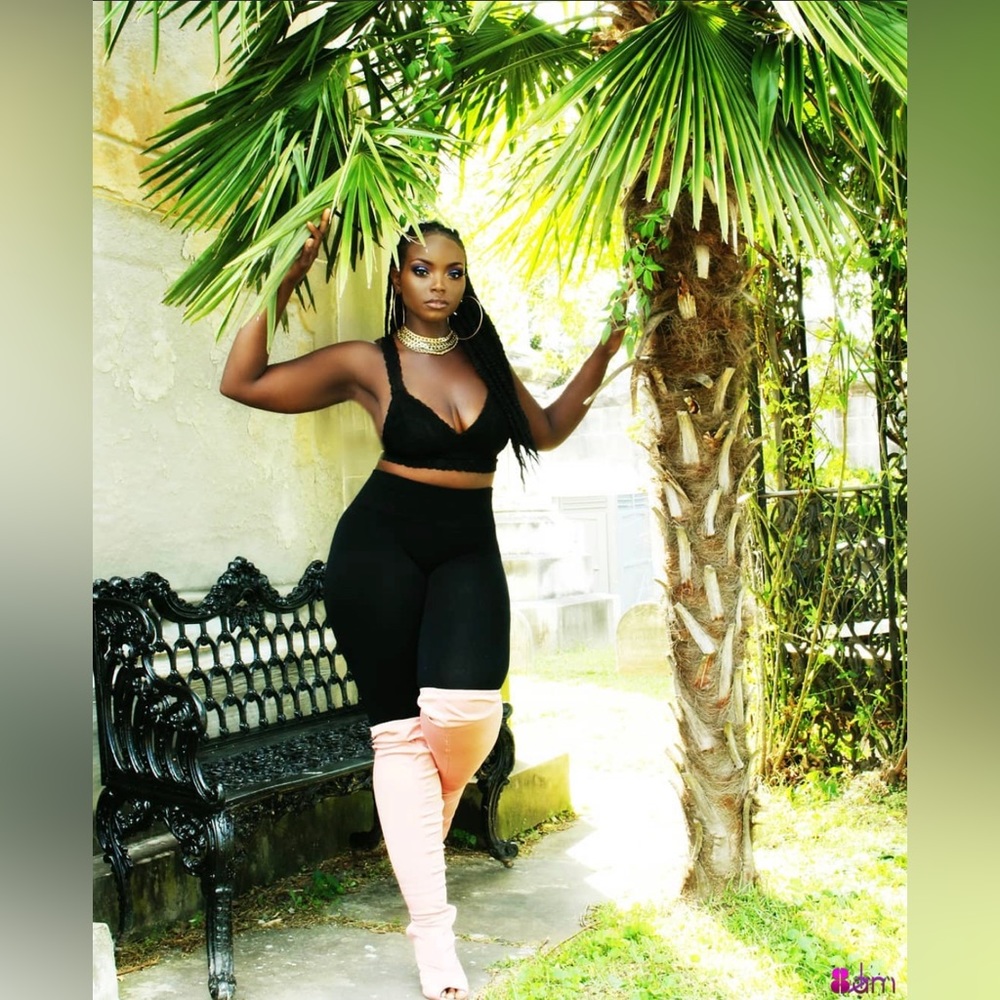 Silk Chunky Overknee High Heel Boots